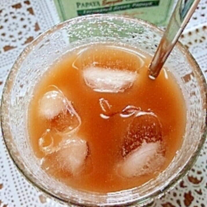 アイス☆パパイヤ酵素入りきなこプーアール茶♪